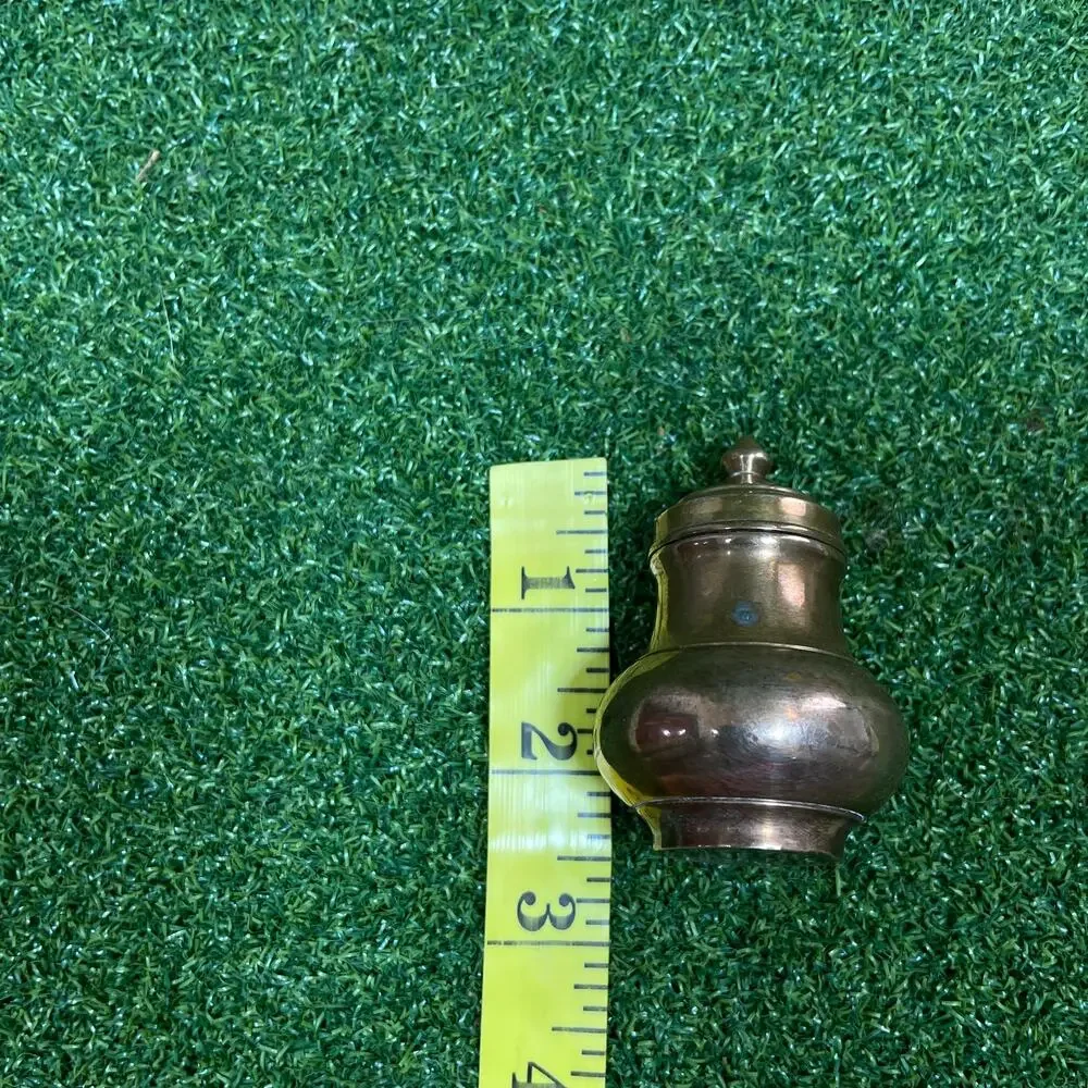 Vintage Salt Pepper Shakers Brass Urn Shape Small Screw Off Lids